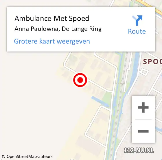 Locatie op kaart van de 112 melding: Ambulance Met Spoed Naar Anna Paulowna, De Lange Ring op 12 november 2022 15:58