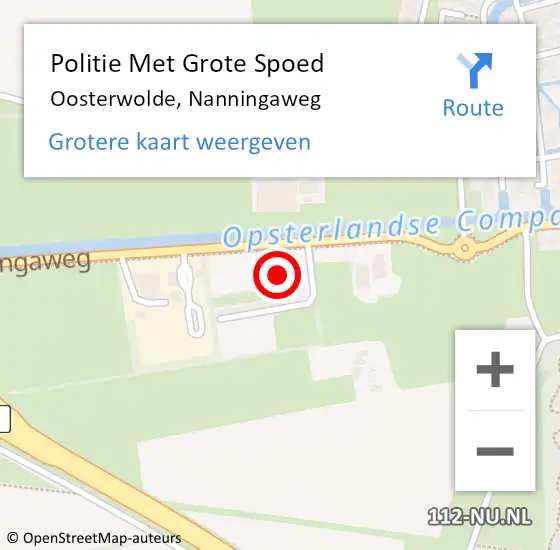 Locatie op kaart van de 112 melding: Politie Met Grote Spoed Naar Oosterwolde, Nanningaweg op 12 november 2022 15:59