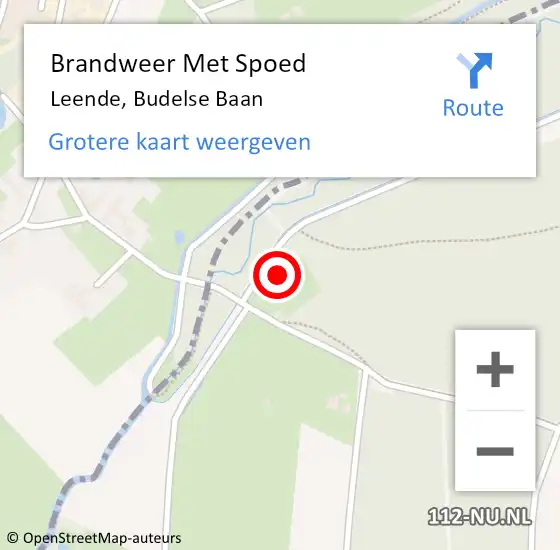 Locatie op kaart van de 112 melding: Brandweer Met Spoed Naar Leende, Budelse Baan op 12 november 2022 16:32