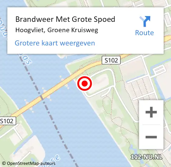 Locatie op kaart van de 112 melding: Brandweer Met Grote Spoed Naar Hoogvliet, Groene Kruisweg op 12 november 2022 17:26