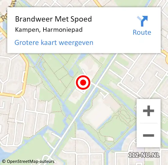 Locatie op kaart van de 112 melding: Brandweer Met Spoed Naar Kampen, Harmoniepad op 12 november 2022 17:33