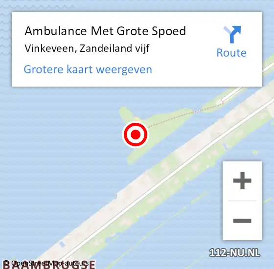 Locatie op kaart van de 112 melding: Ambulance Met Grote Spoed Naar Vinkeveen, Zandeiland vijf op 12 november 2022 17:50