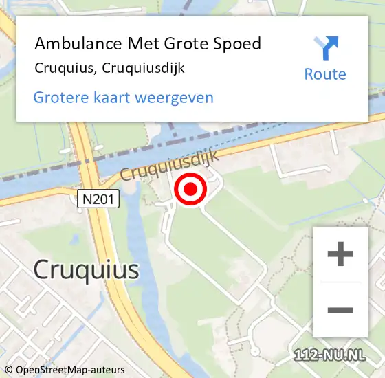 Locatie op kaart van de 112 melding: Ambulance Met Grote Spoed Naar Cruquius, Cruquiusdijk op 12 november 2022 18:33