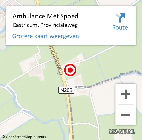 Locatie op kaart van de 112 melding: Ambulance Met Spoed Naar Castricum, Provincialeweg op 12 november 2022 18:56