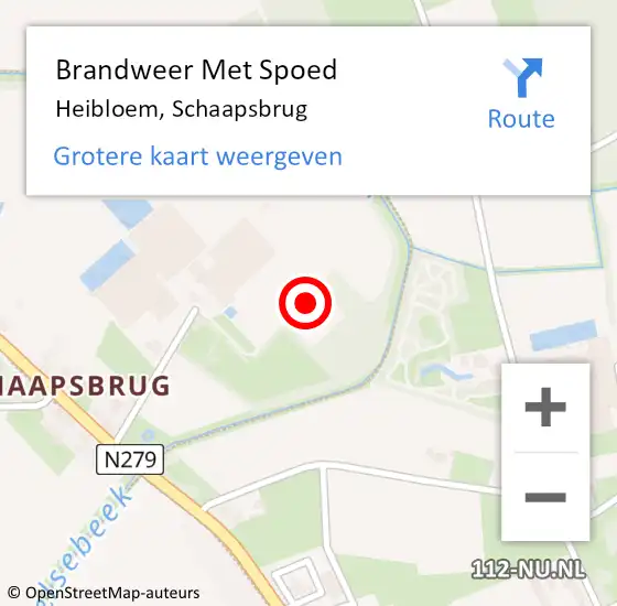 Locatie op kaart van de 112 melding: Brandweer Met Spoed Naar Heibloem, Schaapsbrug op 12 november 2022 19:18