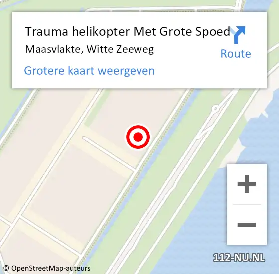 Locatie op kaart van de 112 melding: Trauma helikopter Met Grote Spoed Naar Maasvlakte, Witte Zeeweg op 12 november 2022 19:53