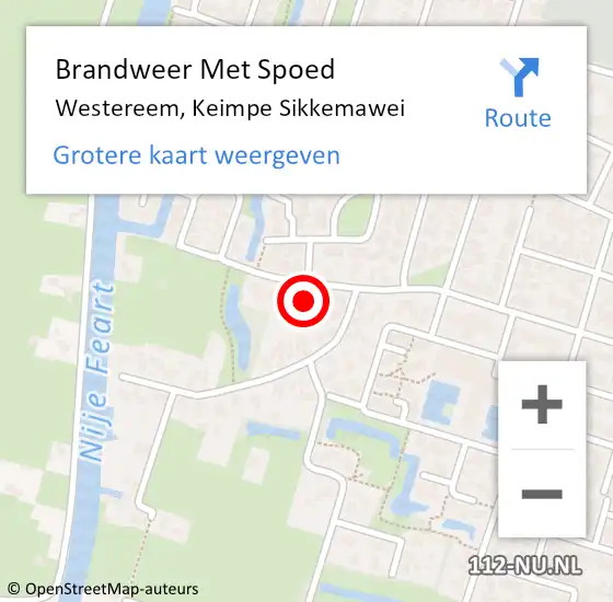 Locatie op kaart van de 112 melding: Brandweer Met Spoed Naar Westereem, Keimpe Sikkemawei op 12 november 2022 19:53