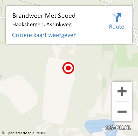 Locatie op kaart van de 112 melding: Brandweer Met Spoed Naar Haaksbergen, Assinkweg op 12 november 2022 20:03