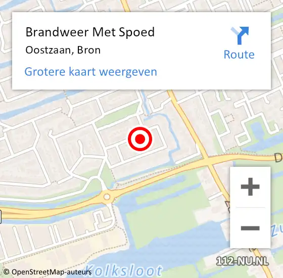 Locatie op kaart van de 112 melding: Brandweer Met Spoed Naar Oostzaan, Bron op 12 november 2022 20:05