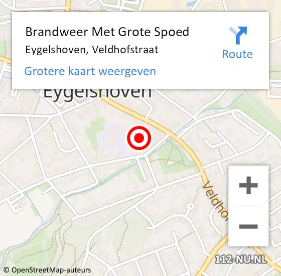 Locatie op kaart van de 112 melding: Brandweer Met Grote Spoed Naar Eygelshoven, Veldhofstraat op 12 november 2022 20:39