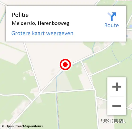 Locatie op kaart van de 112 melding: Politie Melderslo, Herenbosweg op 12 november 2022 21:00