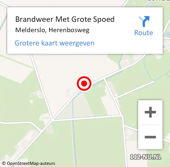 Locatie op kaart van de 112 melding: Brandweer Met Grote Spoed Naar Melderslo, Herenbosweg op 12 november 2022 21:09