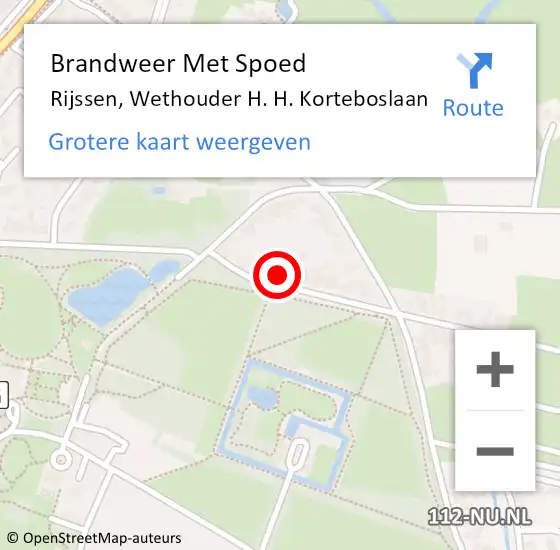 Locatie op kaart van de 112 melding: Brandweer Met Spoed Naar Rijssen, Wethouder H. H. Korteboslaan op 12 november 2022 21:29