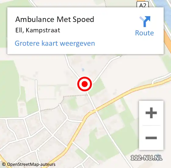 Locatie op kaart van de 112 melding: Ambulance Met Spoed Naar Ell, Kampstraat op 12 november 2022 22:09