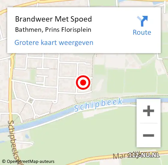 Locatie op kaart van de 112 melding: Brandweer Met Spoed Naar Bathmen, Prins Florisplein op 13 november 2022 00:02