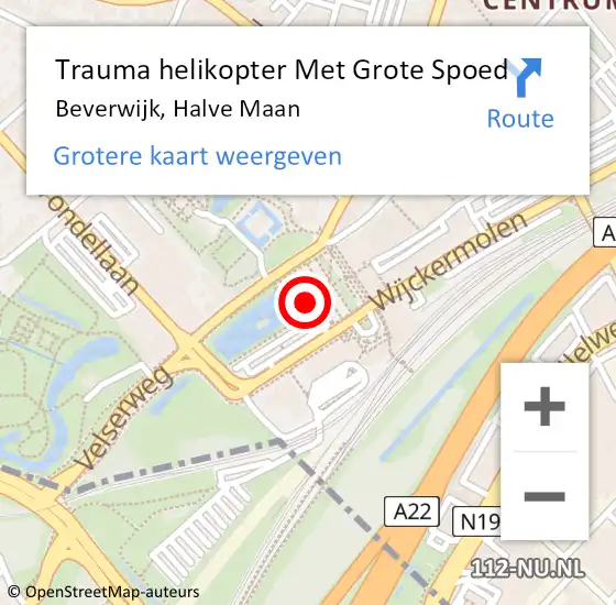 Locatie op kaart van de 112 melding: Trauma helikopter Met Grote Spoed Naar Beverwijk, Halve Maan op 13 november 2022 00:50