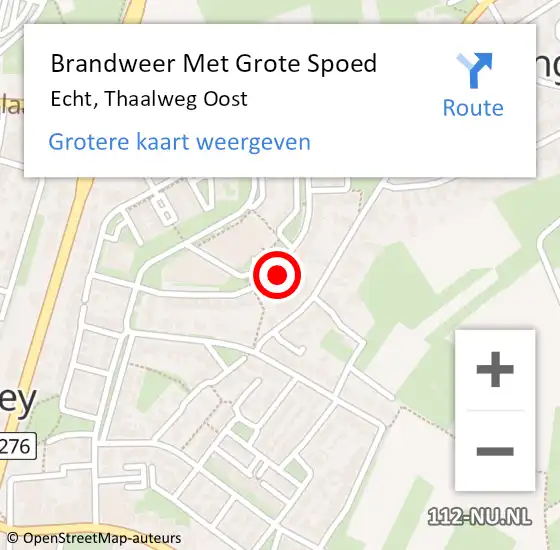 Locatie op kaart van de 112 melding: Brandweer Met Grote Spoed Naar Echt, Thaalweg Oost op 13 november 2022 01:04