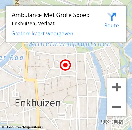 Locatie op kaart van de 112 melding: Ambulance Met Grote Spoed Naar Enkhuizen, Verlaat op 13 november 2022 02:14
