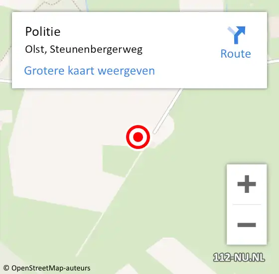 Locatie op kaart van de 112 melding: Politie Olst, Steunenbergerweg op 13 november 2022 02:42