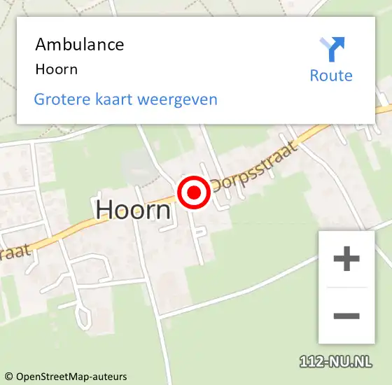 Locatie op kaart van de 112 melding: Ambulance Hoorn op 13 november 2022 03:33
