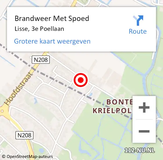 Locatie op kaart van de 112 melding: Brandweer Met Spoed Naar Lisse, 3e Poellaan op 13 november 2022 03:45