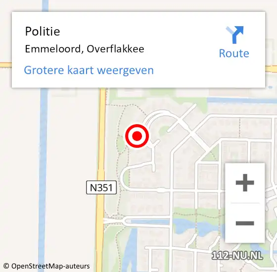 Locatie op kaart van de 112 melding: Politie Emmeloord, Overflakkee op 13 november 2022 03:52