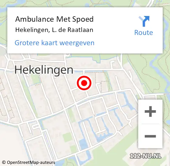 Locatie op kaart van de 112 melding: Ambulance Met Spoed Naar Hekelingen, L. de Raatlaan op 13 november 2022 08:38