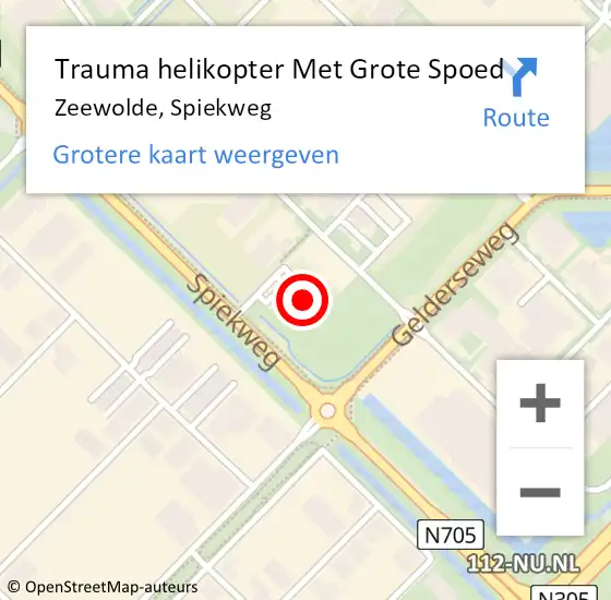 Locatie op kaart van de 112 melding: Trauma helikopter Met Grote Spoed Naar Zeewolde, Spiekweg op 13 november 2022 09:45