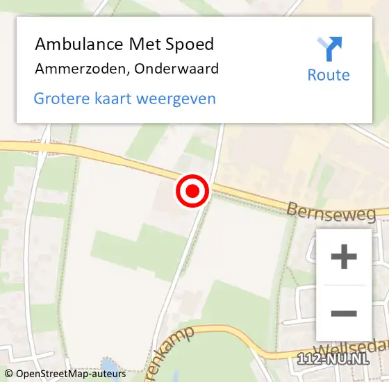 Locatie op kaart van de 112 melding: Ambulance Met Spoed Naar Ammerzoden, Onderwaard op 13 november 2022 09:50