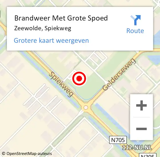 Locatie op kaart van de 112 melding: Brandweer Met Grote Spoed Naar Zeewolde, Spiekweg op 13 november 2022 10:01