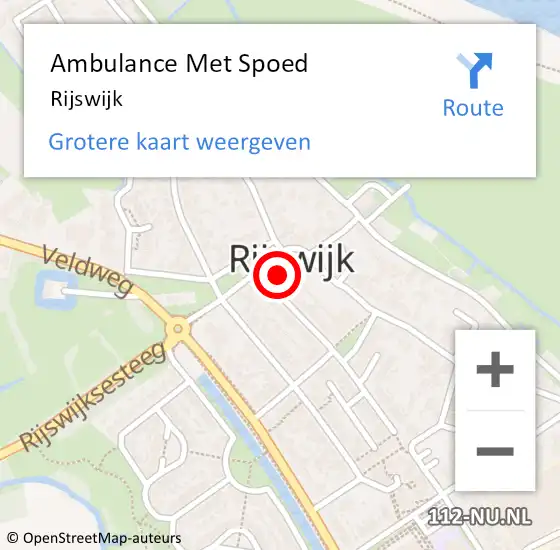 Locatie op kaart van de 112 melding: Ambulance Met Spoed Naar Rijswijk op 13 november 2022 11:17