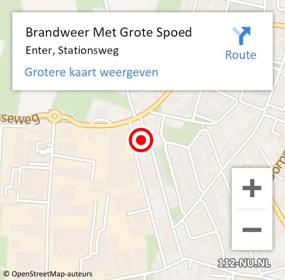 Locatie op kaart van de 112 melding: Brandweer Met Grote Spoed Naar Enter, Stationsweg op 13 november 2022 12:35