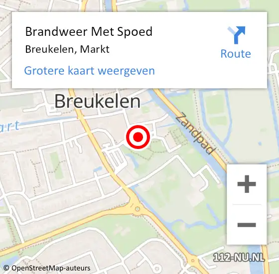 Locatie op kaart van de 112 melding: Brandweer Met Spoed Naar Breukelen, Markt op 13 november 2022 14:22