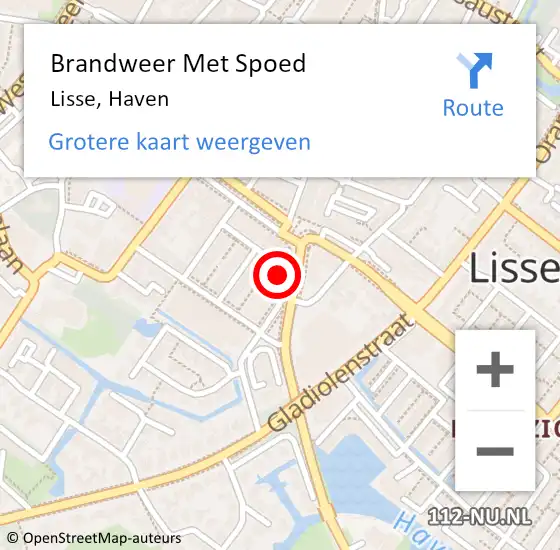 Locatie op kaart van de 112 melding: Brandweer Met Spoed Naar Lisse, Haven op 13 november 2022 14:32