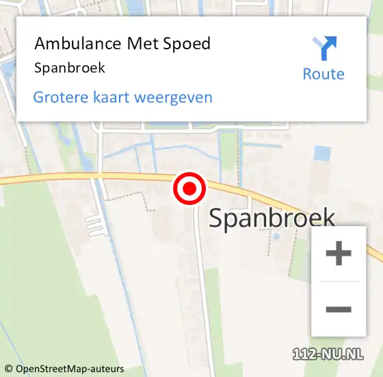 Locatie op kaart van de 112 melding: Ambulance Met Spoed Naar Spanbroek op 13 november 2022 14:39