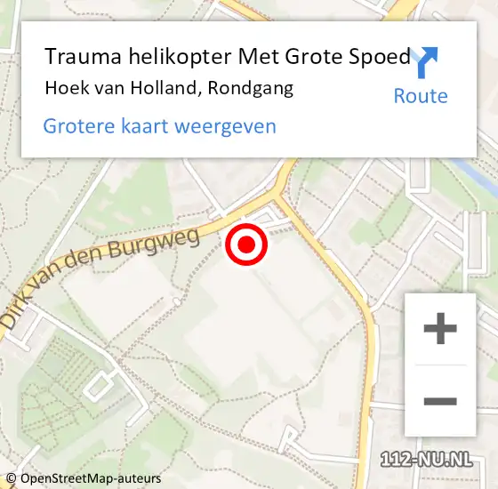 Locatie op kaart van de 112 melding: Trauma helikopter Met Grote Spoed Naar Hoek van Holland, Rondgang op 13 november 2022 14:58