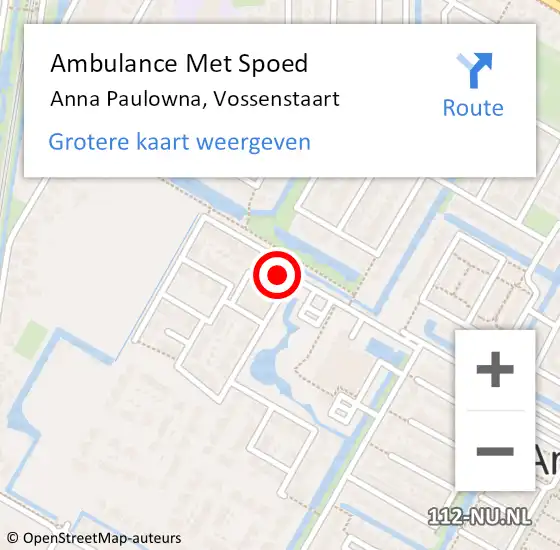 Locatie op kaart van de 112 melding: Ambulance Met Spoed Naar Anna Paulowna, Vossenstaart op 13 november 2022 15:25