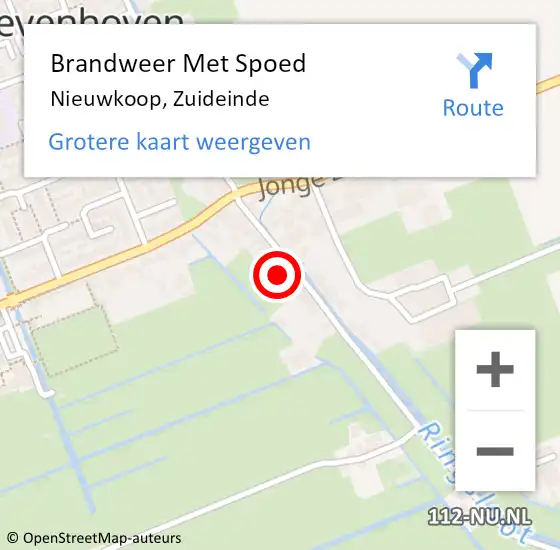 Locatie op kaart van de 112 melding: Brandweer Met Spoed Naar Nieuwkoop, Zuideinde op 13 november 2022 15:27