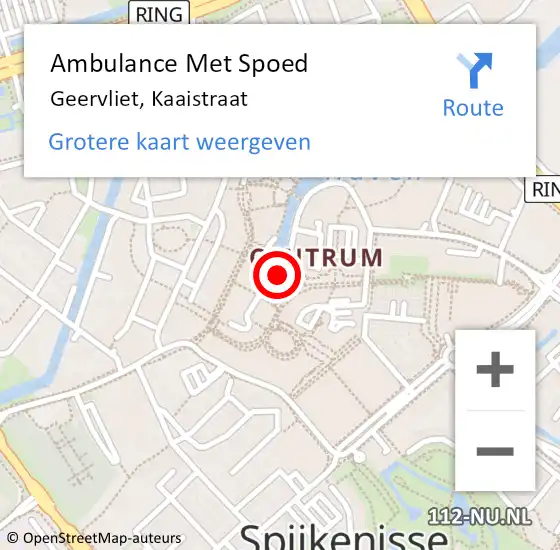 Locatie op kaart van de 112 melding: Ambulance Met Spoed Naar Geervliet, Kaaistraat op 13 november 2022 15:54