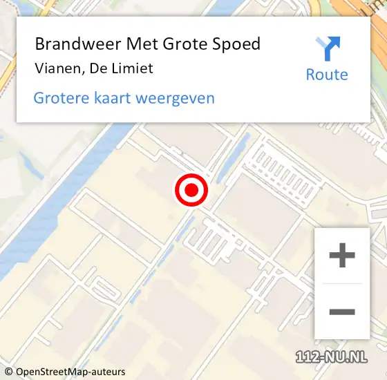 Locatie op kaart van de 112 melding: Brandweer Met Grote Spoed Naar Vianen, De Limiet op 13 november 2022 16:19