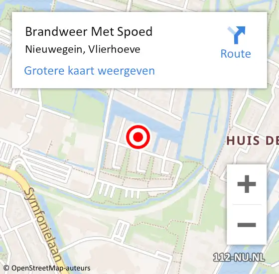 Locatie op kaart van de 112 melding: Brandweer Met Spoed Naar Nieuwegein, Vlierhoeve op 13 november 2022 17:11