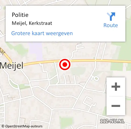 Locatie op kaart van de 112 melding: Politie Meijel, Kerkstraat op 13 november 2022 17:37