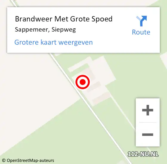 Locatie op kaart van de 112 melding: Brandweer Met Grote Spoed Naar Sappemeer, Siepweg op 13 november 2022 17:43
