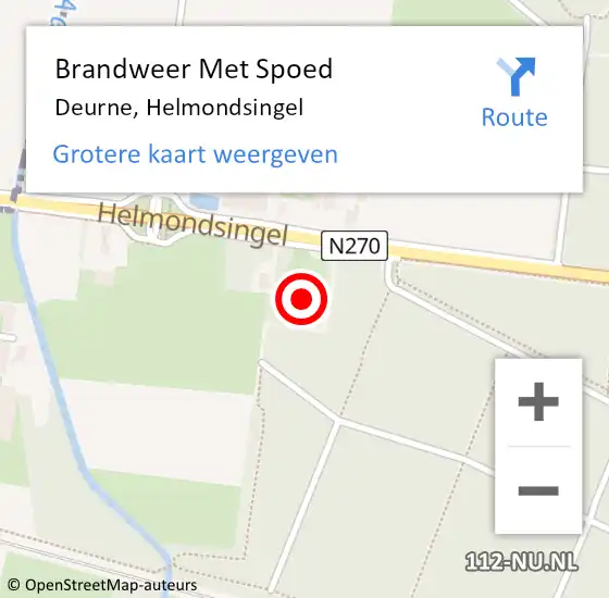 Locatie op kaart van de 112 melding: Brandweer Met Spoed Naar Deurne, Helmondsingel op 13 november 2022 17:56