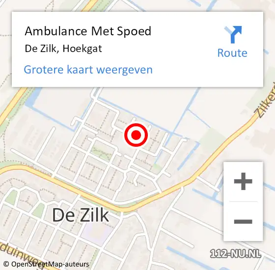 Locatie op kaart van de 112 melding: Ambulance Met Spoed Naar De Zilk, Hoekgat op 4 augustus 2014 20:44