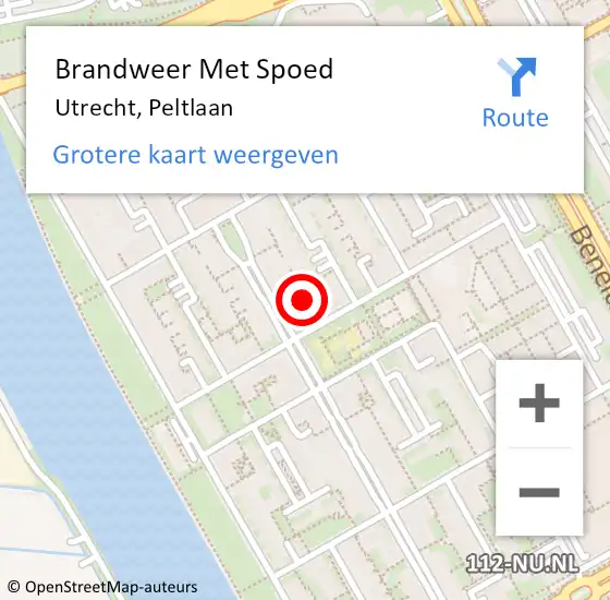 Locatie op kaart van de 112 melding: Brandweer Met Spoed Naar Utrecht, Peltlaan op 13 november 2022 18:12