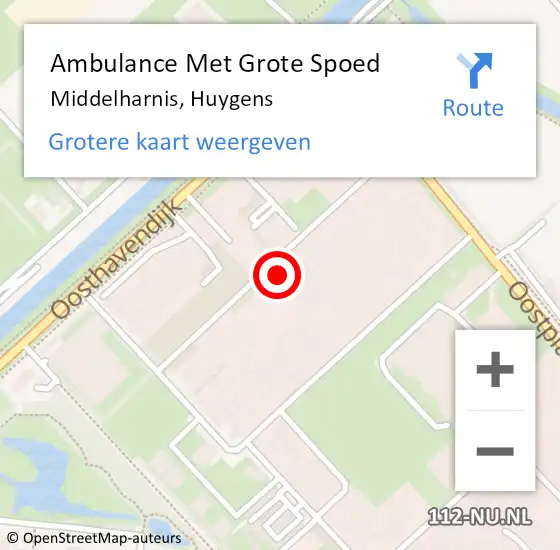 Locatie op kaart van de 112 melding: Ambulance Met Grote Spoed Naar Middelharnis, Huygens op 13 november 2022 19:47