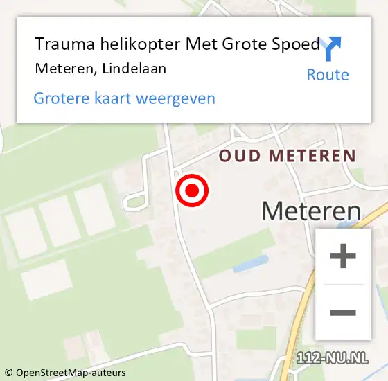 Locatie op kaart van de 112 melding: Trauma helikopter Met Grote Spoed Naar Meteren, Lindelaan op 13 november 2022 19:50