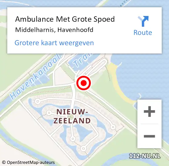 Locatie op kaart van de 112 melding: Ambulance Met Grote Spoed Naar Middelharnis, Havenhoofd op 13 november 2022 19:57