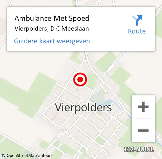 Locatie op kaart van de 112 melding: Ambulance Met Spoed Naar Vierpolders, D C Meeslaan op 13 november 2022 20:07